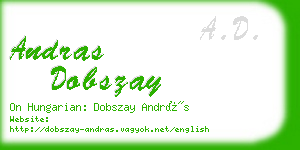 andras dobszay business card